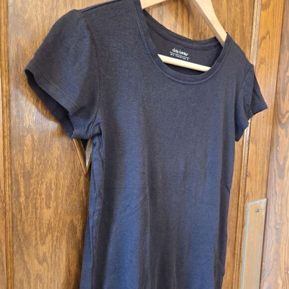 Daisy Fuentes Cotton Modal Short Sleeve Tee Black Scoopneck SMALL - Picture 4 of 9